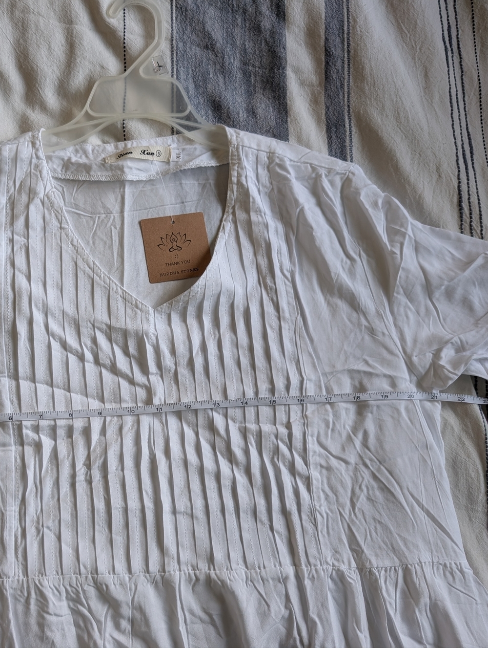 NWT Women's White Pintuck Maxi Dress - Classic Linen Look - Picture 4 of 4